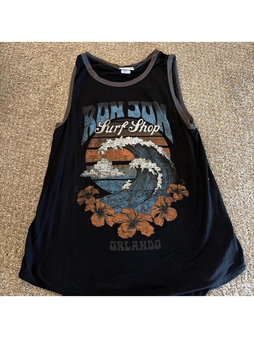 Ron Jon Surf Shop Men's Black Vests-tanks-cami